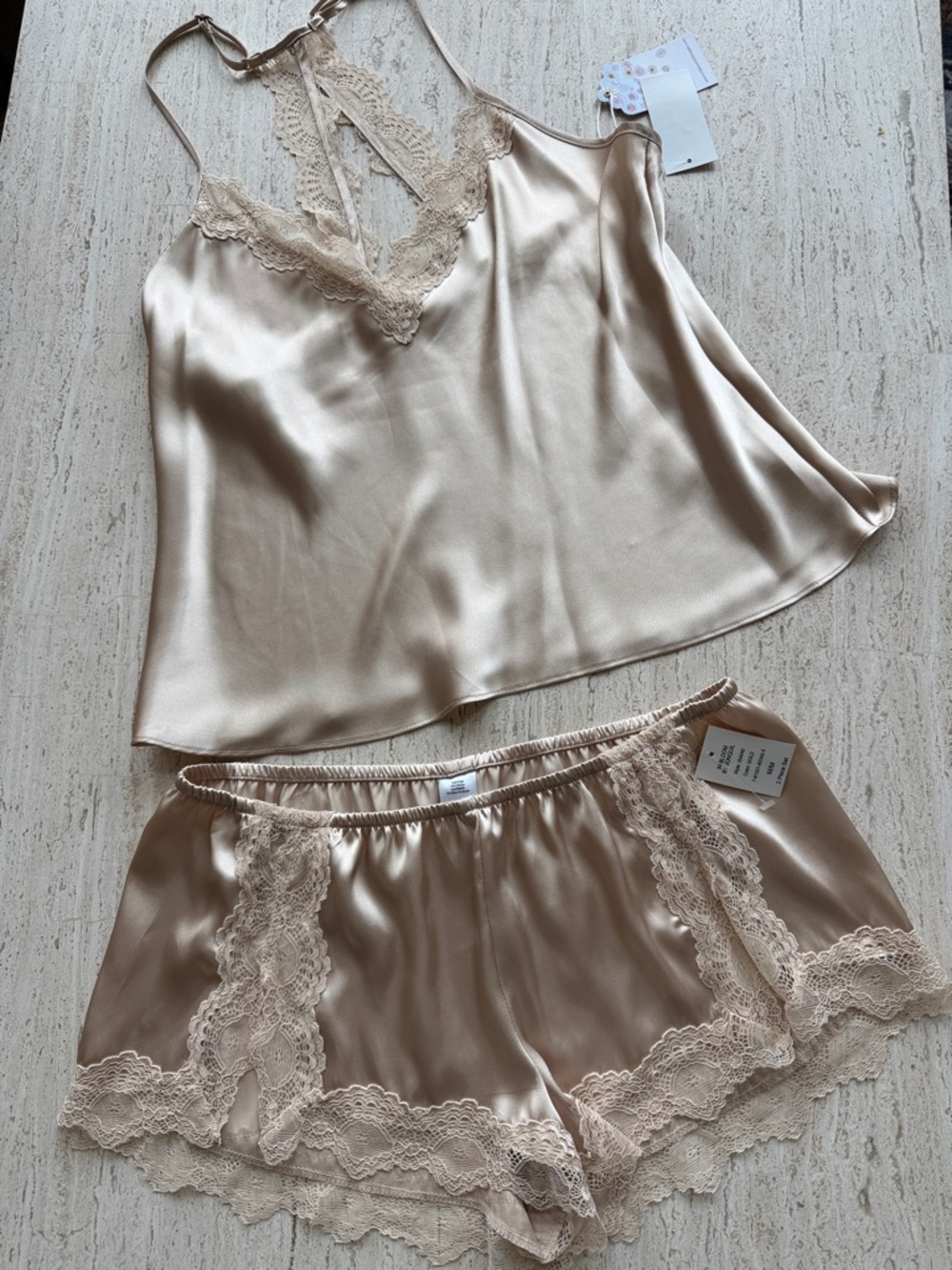 In Bloom Cami & Short Sleep Set - Champagne NWT medium